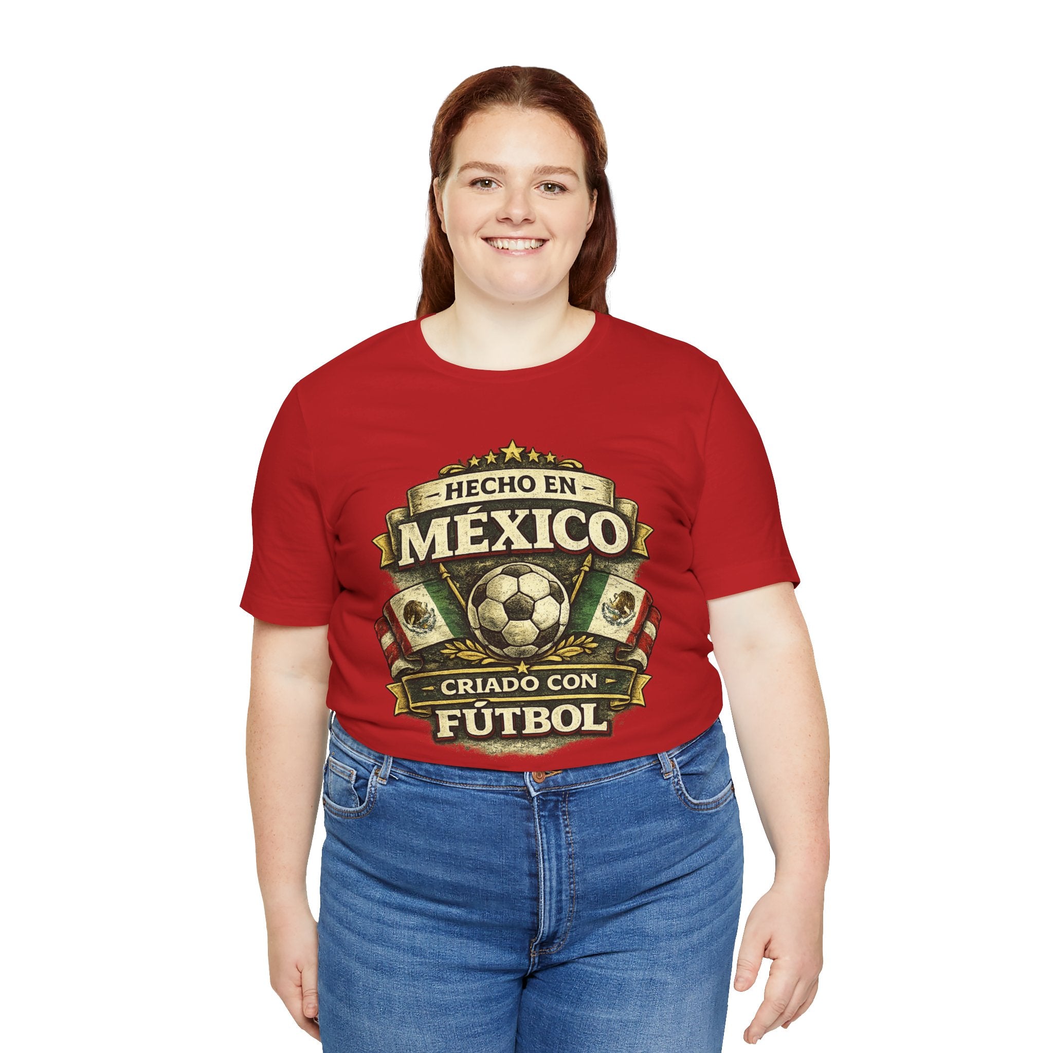 Mexico Soccer T‑Shirt — "Hecho en México, Criado con Fútbol" Vintage Football Tee