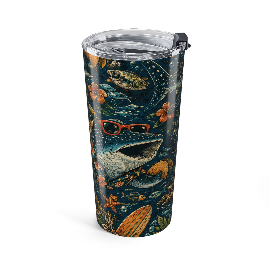 20oz Ocean Whale Tumbler – 'Good Vibes' Underwater Travel Mug