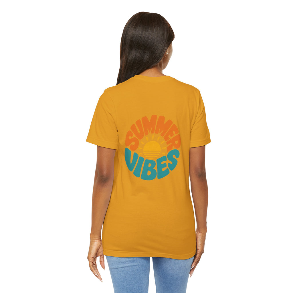 Summer Vibes Tee — Retro Sun Graphic Back Print