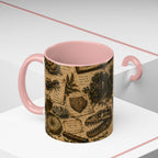 Vintage Natural History Coffee Mug — Botanical & Fossil Illustration Accent Mug