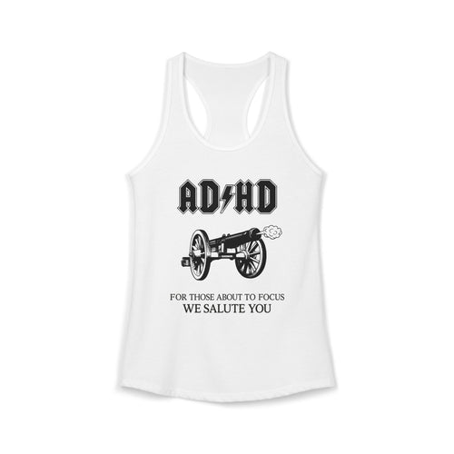 ADHD AC/DC Tank — "For Those About to Focus We Salute You" Graphic T-Shirt