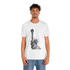 Statue of Liberty Graphic Tee — Black & White NYC Landmark T-Shirt