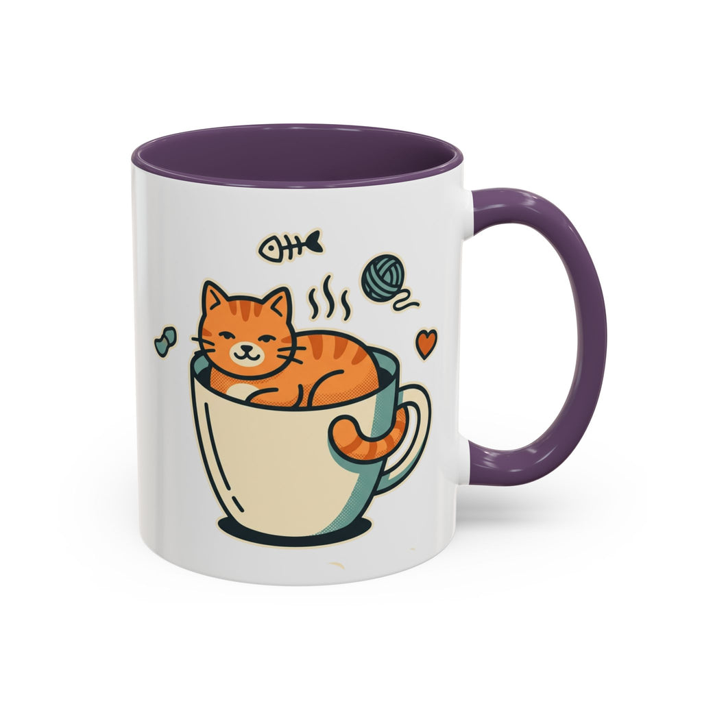 Cat in Cup Coffee Mug — Cute Cat Lover Accent Mug (11/15oz)