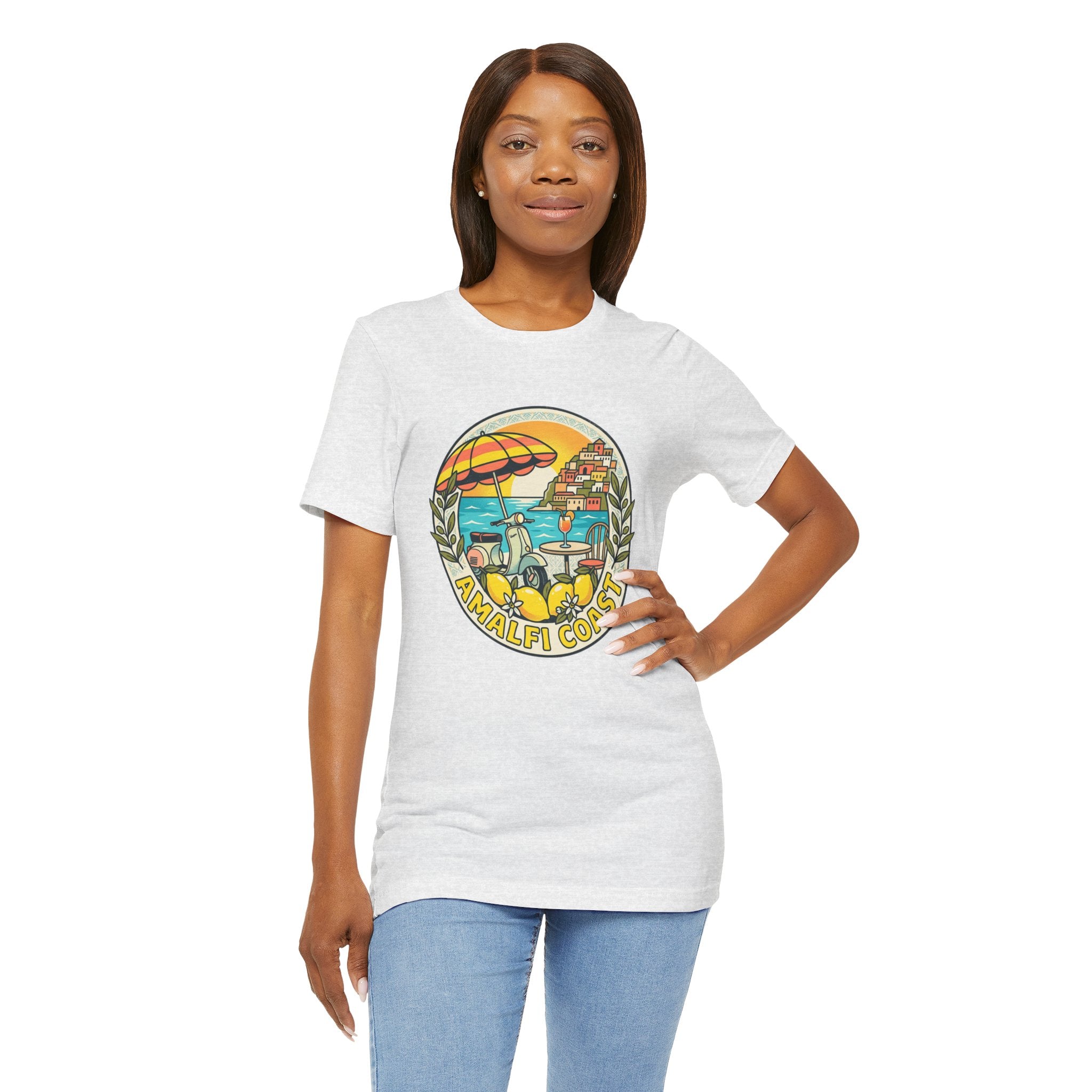 Amalfi Coast Vintage Travel Tee — Scenic Lemon & Vespa Graphic