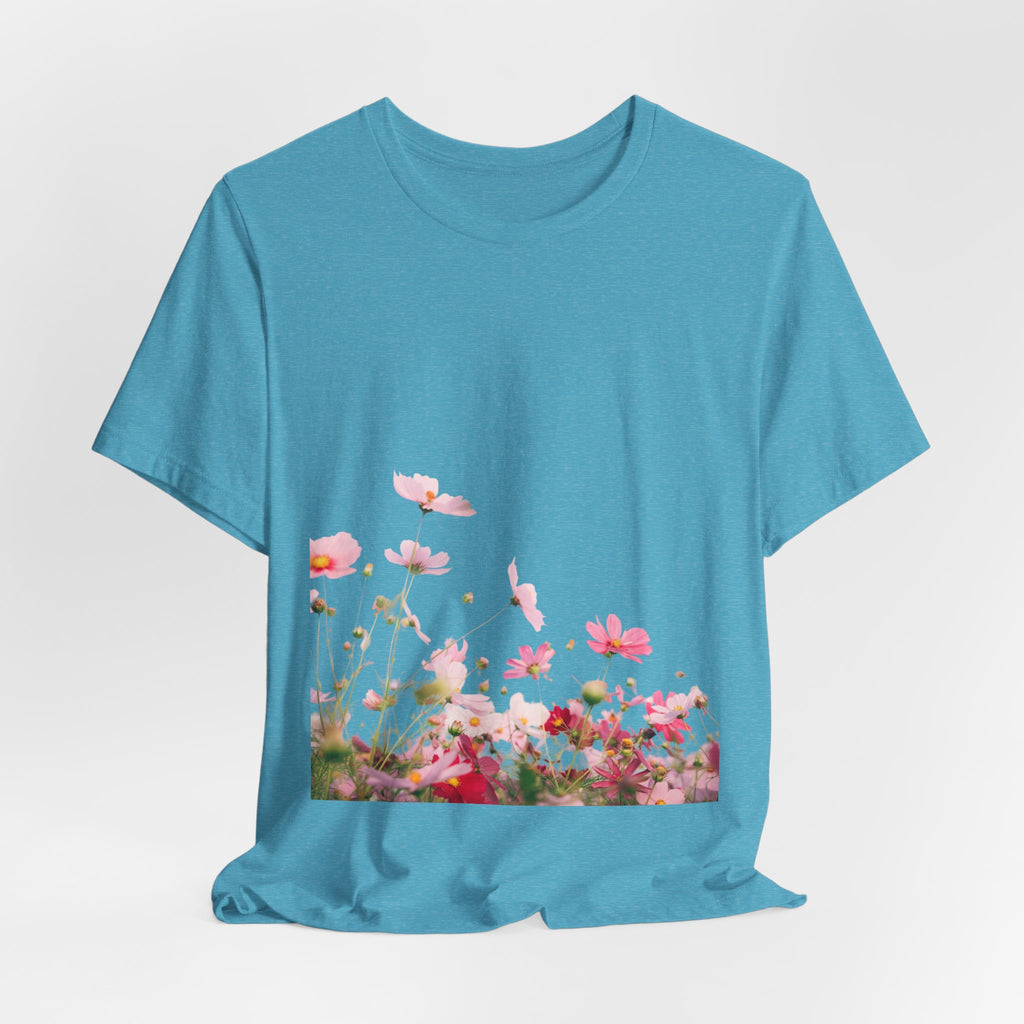 Floral Meadow Tee – Pink Wildflower Field Graphic T-Shirt