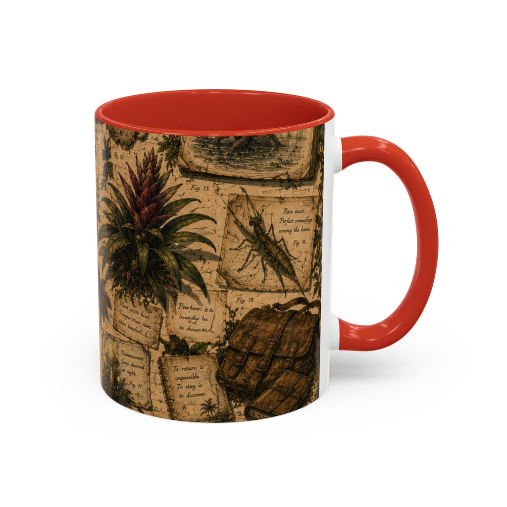 Vintage Natural History Coffee Mug — Botanical & Fossil Illustration Accent Mug