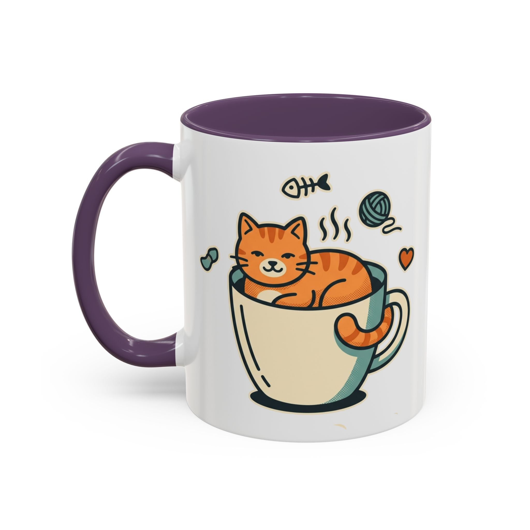 Cat in Cup Coffee Mug — Cute Cat Lover Accent Mug (11/15oz)