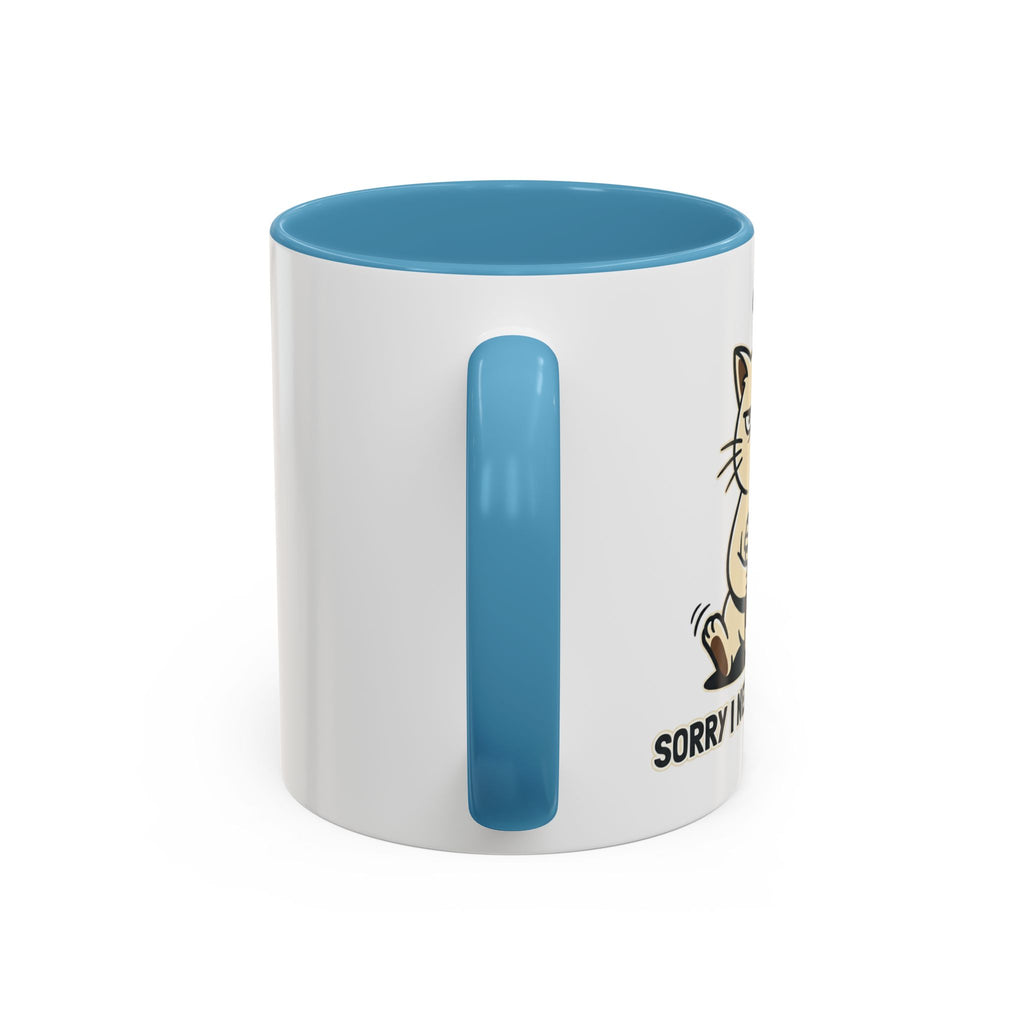 Cat Lover Coffee Mug – Cute Cat Illustration ‘Coffee’ Accent Ceramic Mug (11/15oz)