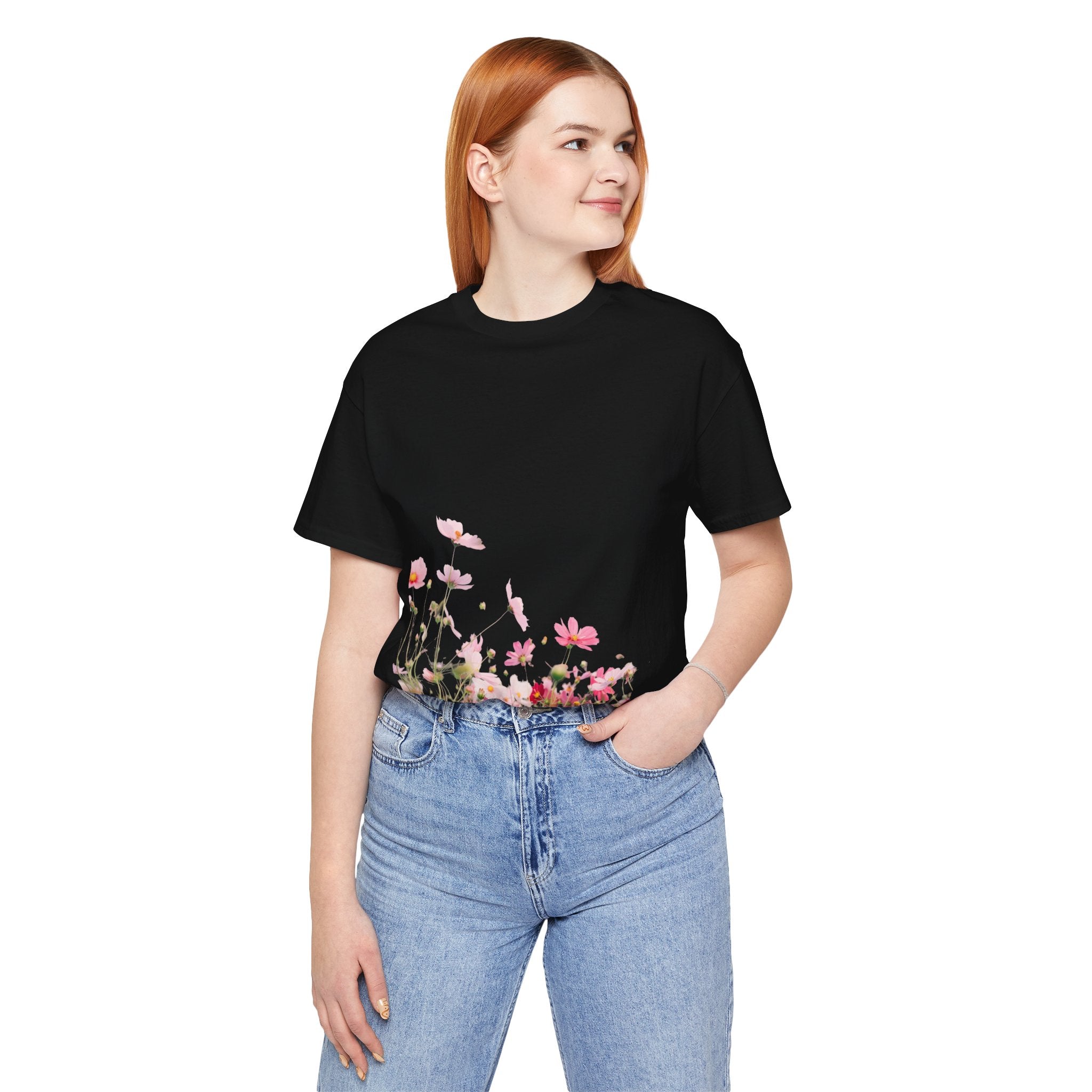 Floral Meadow Tee – Pink Wildflower Field Graphic T-Shirt