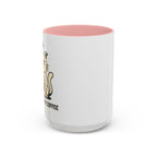 Cat Lover Coffee Mug – Cute Cat Illustration ‘Coffee’ Accent Ceramic Mug (11/15oz)