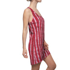 Red Tie-Dye Stripe Racerback Dress
