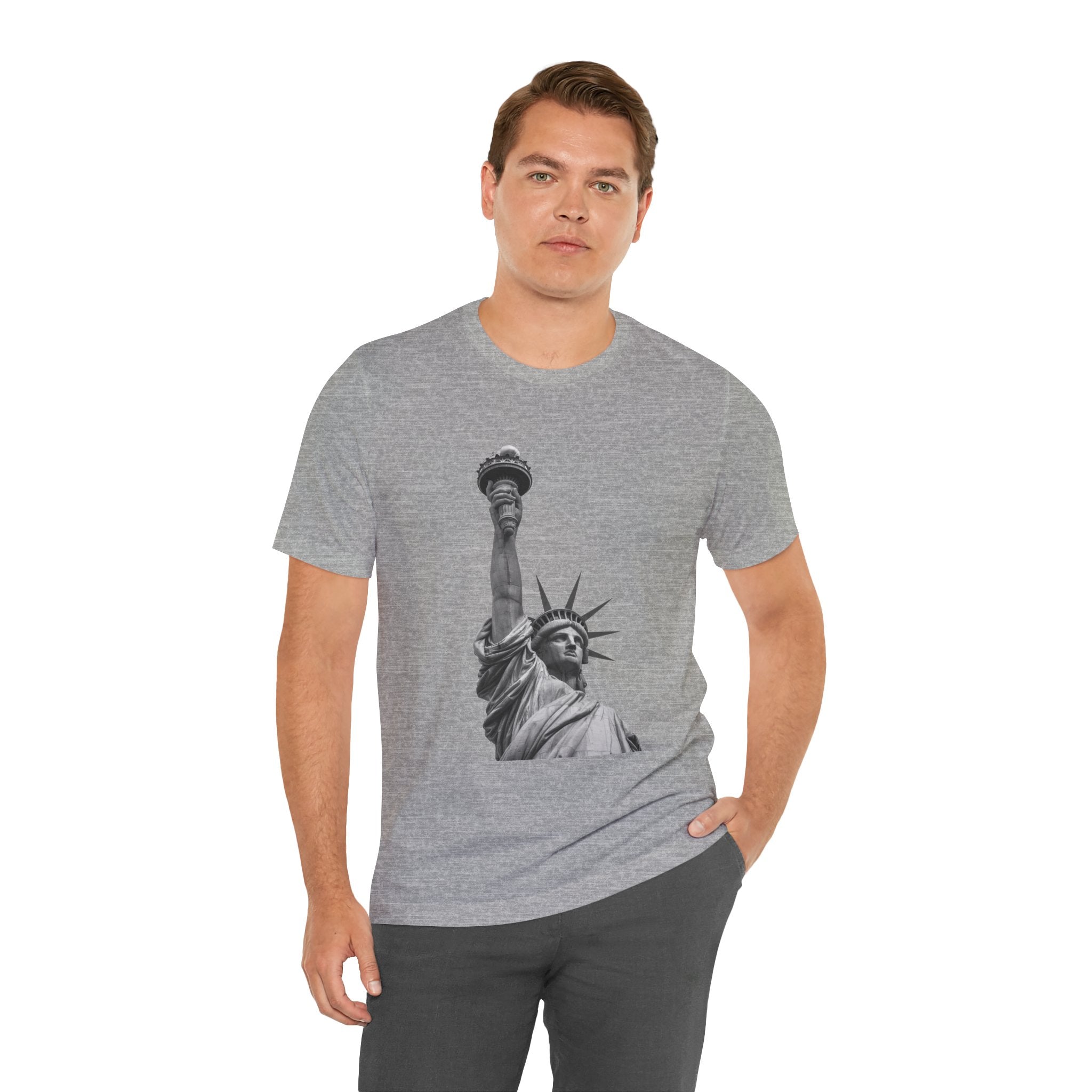 Statue of Liberty Graphic Tee — Black & White NYC Landmark T-Shirt