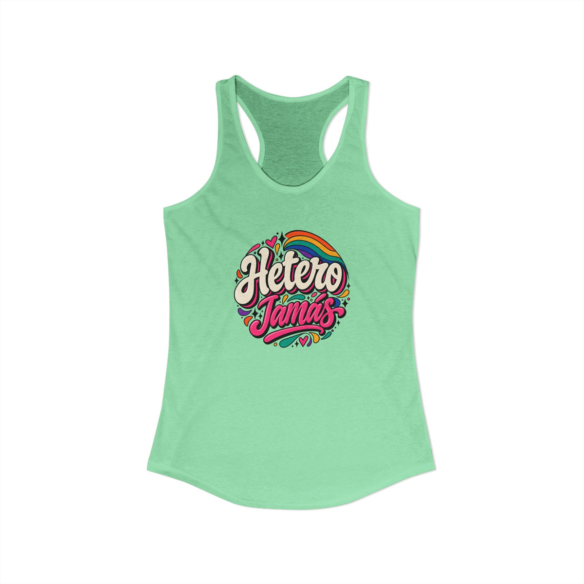 Women's Ideal Racerback Tank - "Hetero Jamás"