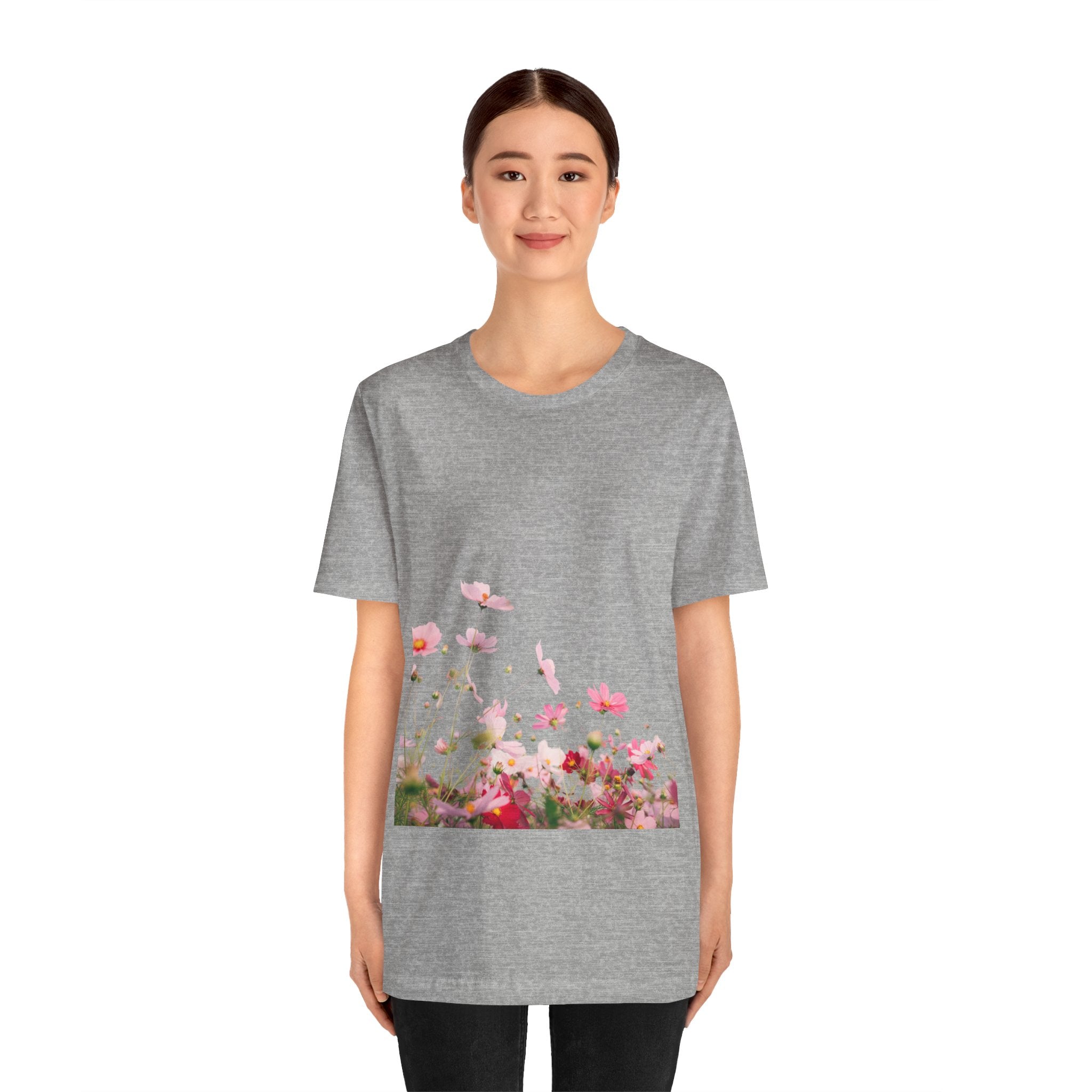 Floral Meadow Tee – Pink Wildflower Field Graphic T-Shirt