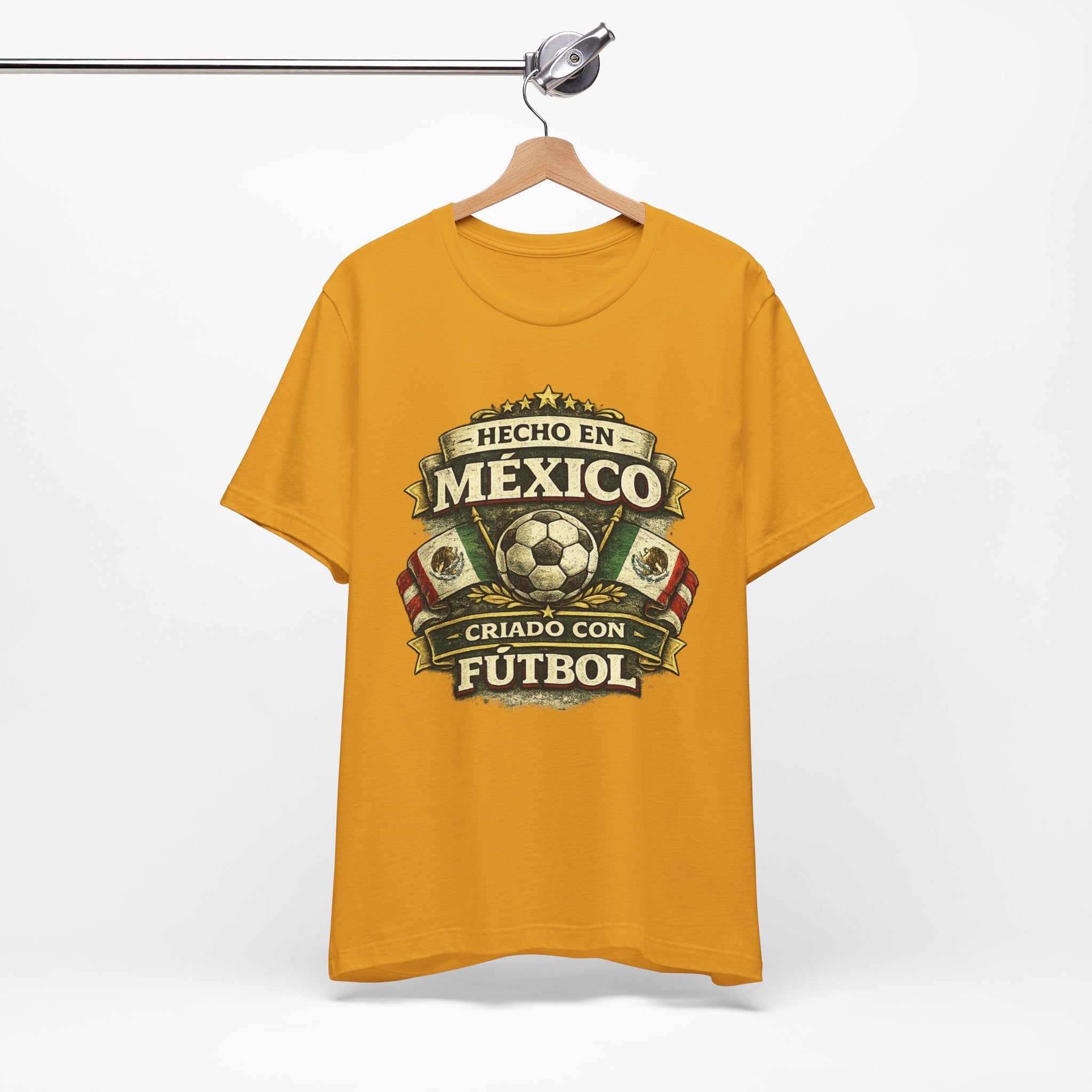 Mexico Soccer T‑Shirt — "Hecho en México, Criado con Fútbol" Vintage Football Tee
