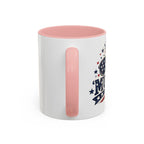 America Flag Accent Coffee Mug - Patriotic 11/15oz Tea Cup