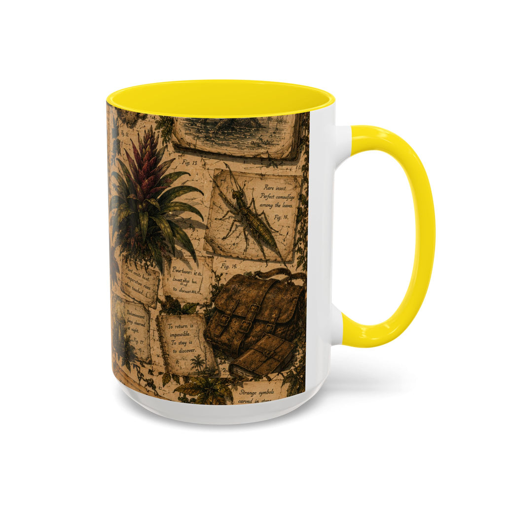 Vintage Natural History Coffee Mug — Botanical & Fossil Illustration Accent Mug
