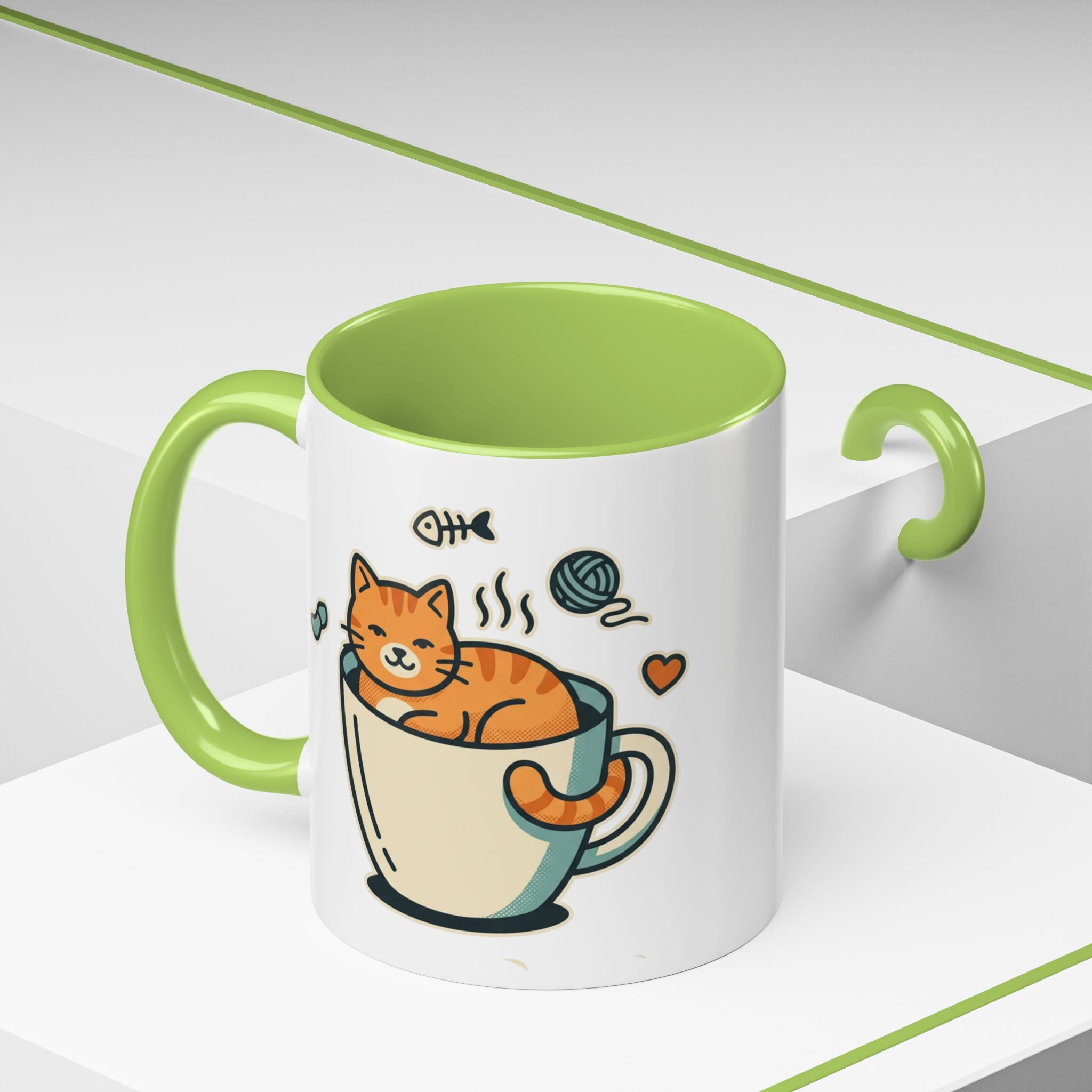 Cat in Cup Coffee Mug — Cute Cat Lover Accent Mug (11/15oz)