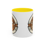 Cat Coffee Mug — Cute Orange Kitty Holding ‘Coffee’ Accent Ceramic Mug (11/15 oz)