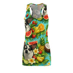 Tropical Chihuahua Racerback Dress — Fruit & Floral All-Over Print