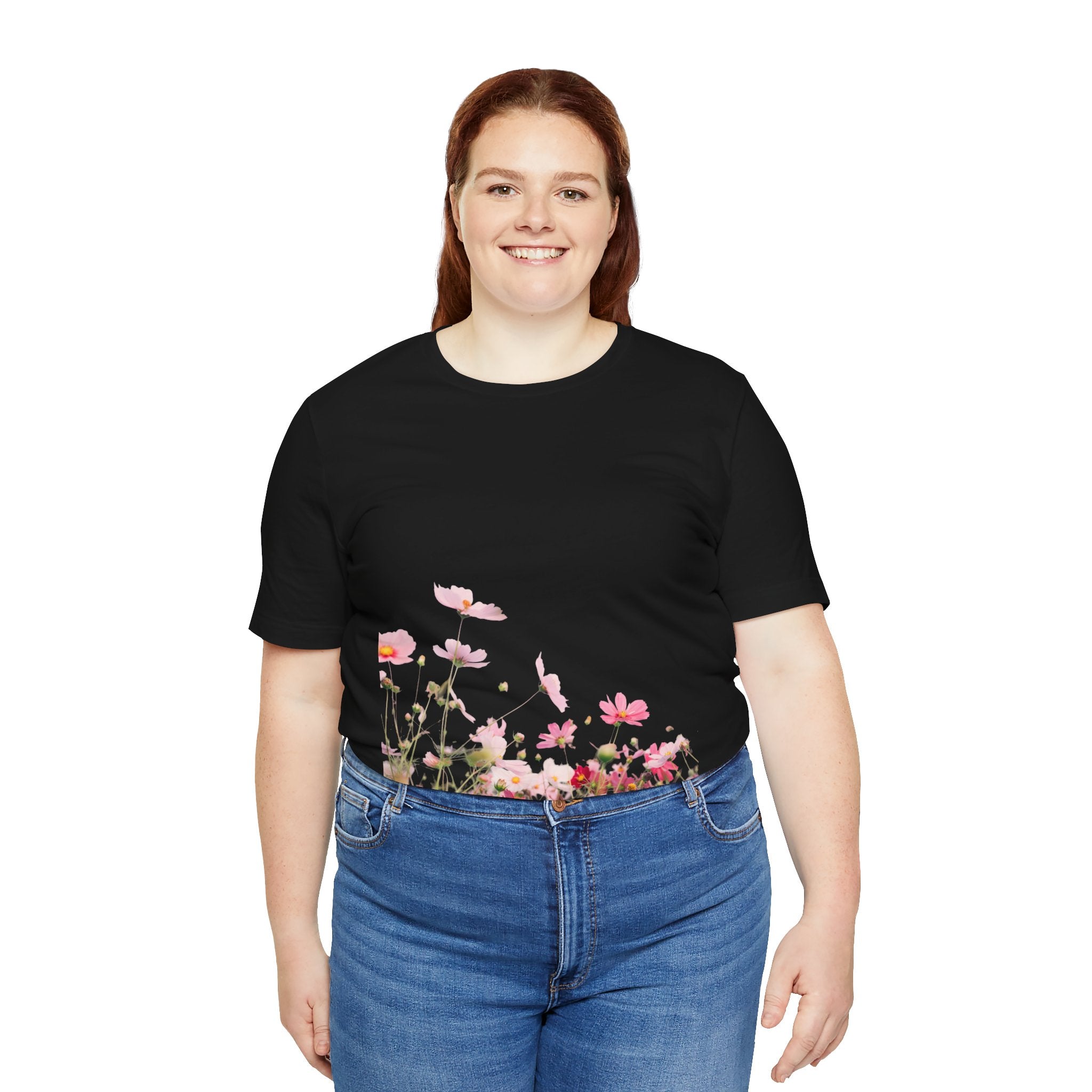 Floral Meadow Tee – Pink Wildflower Field Graphic T-Shirt