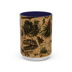 Vintage Natural History Coffee Mug — Botanical & Fossil Illustration Accent Mug