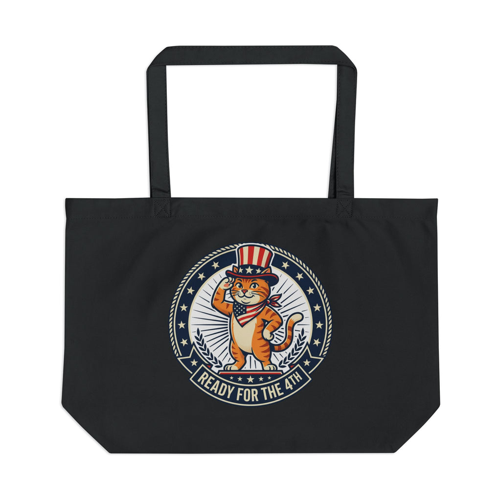 4th of July Cat Tote Bag – "Ready for the 4th" Patriotic Eco Market Tote