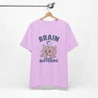 Brain Buffering T‑Shirt — Cute Cartoon Brain Graphic Tee for Neuro Humor