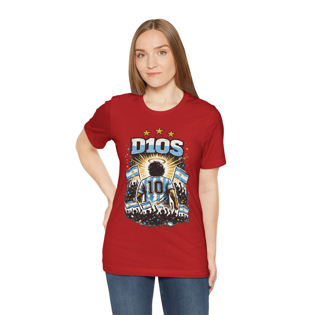 Dios 10 Argentina Soccer Tee — Maradona Tribute Football Shirt