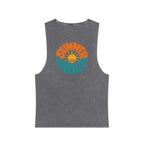 Summer Vibes Stonewash Tank Top — Retro Sunset Graphic Tank