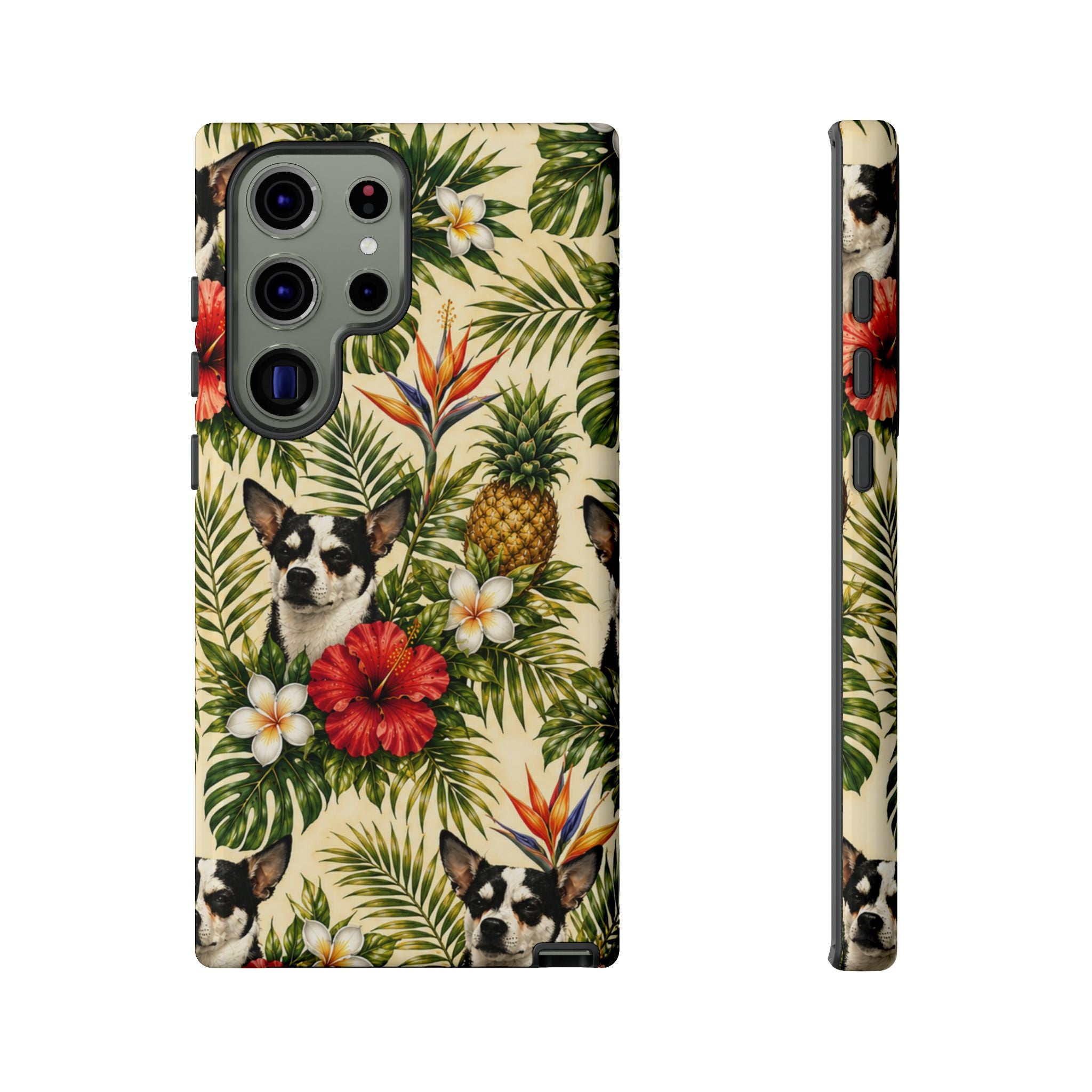 Tropical chihuahua Phone Case — Floral Pineapple Protective Tough Case