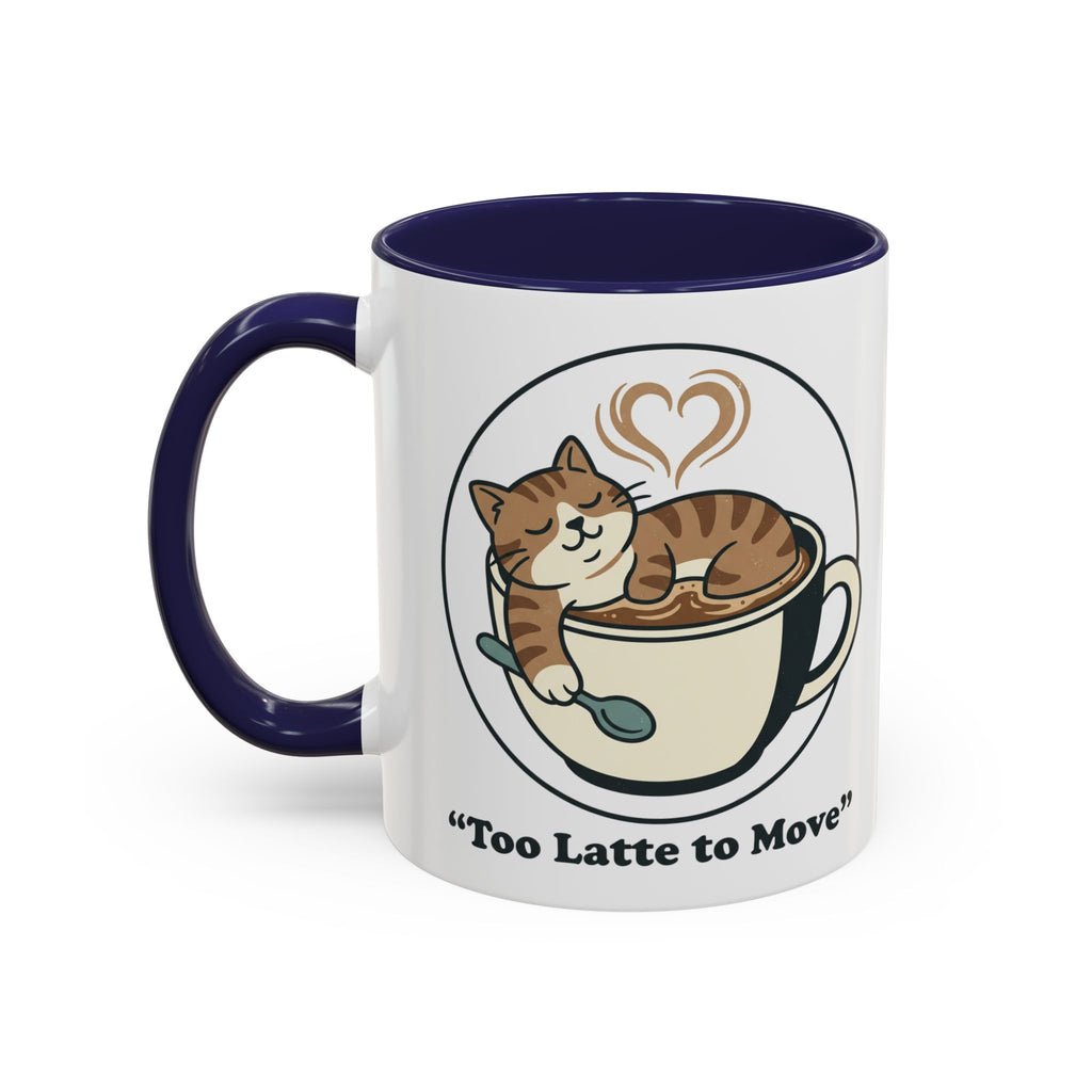 Latte Cat Coffee Mug – "Don't Wake Me, I'll Move" Cute Cat Latte Art Ceramic Accent Mug
