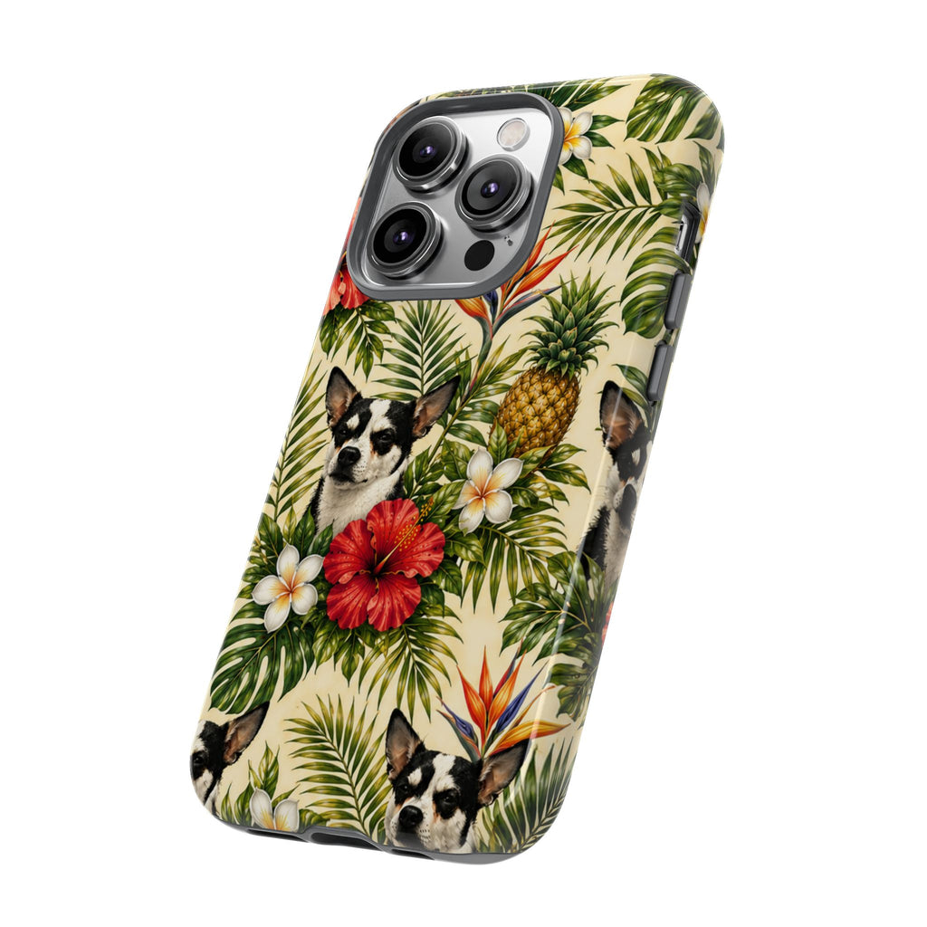 Tropical chihuahua Phone Case — Floral Pineapple Protective Tough Case