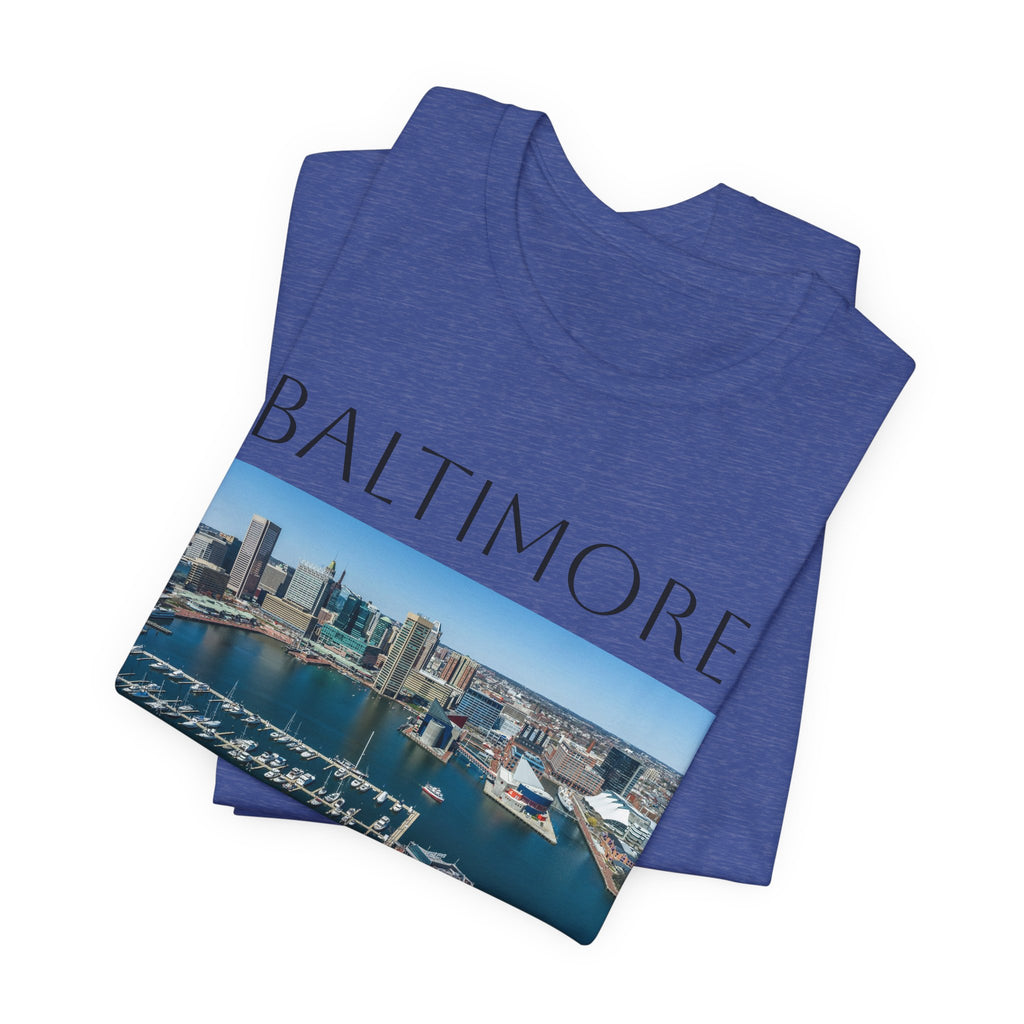 Baltimore Skyline Photo Tee — Inner Harbor Cityscape T-Shirt