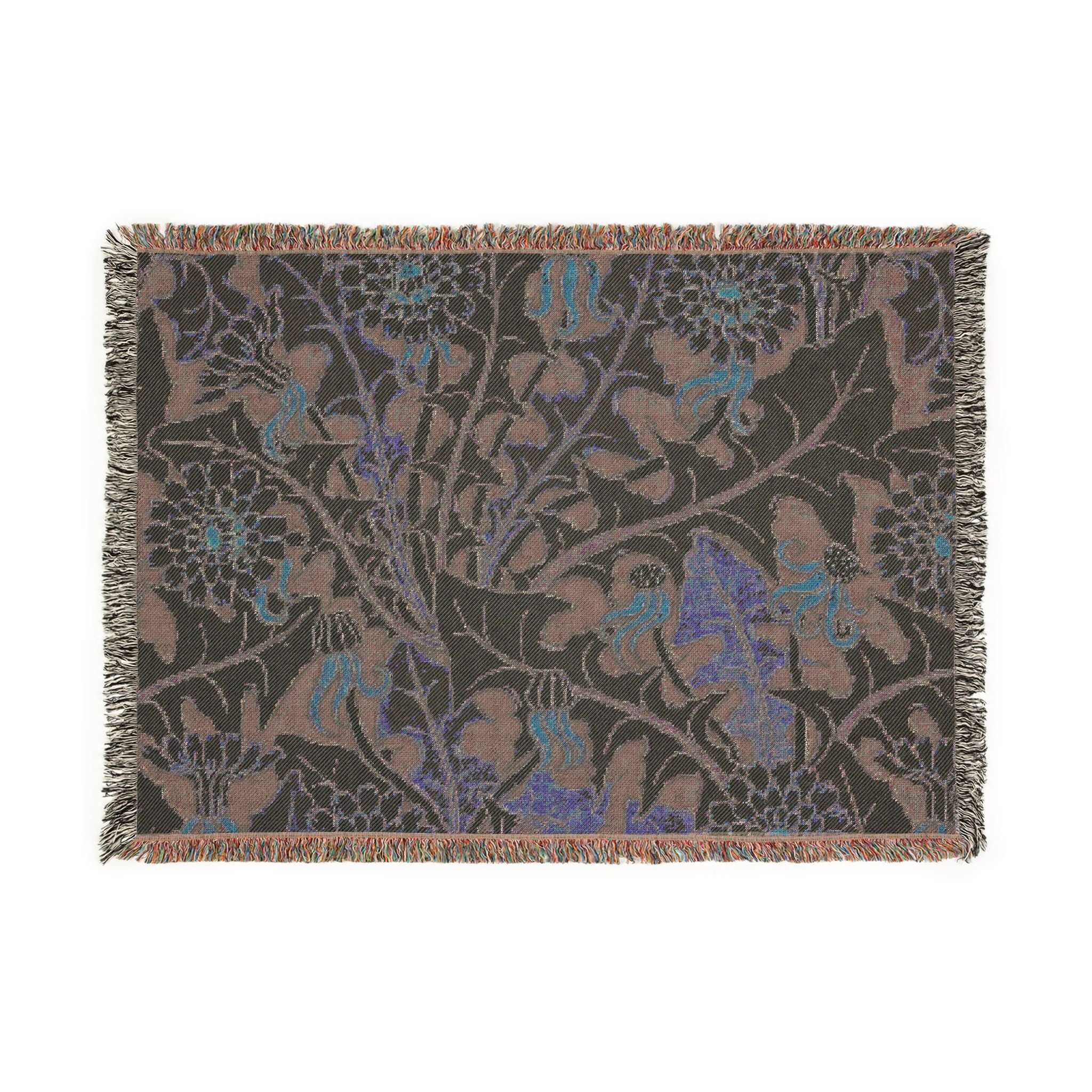 Woven Blanket — Vintage Floral Tapestry Throw for Living Room, Cozy Decorative Sofa Blanket