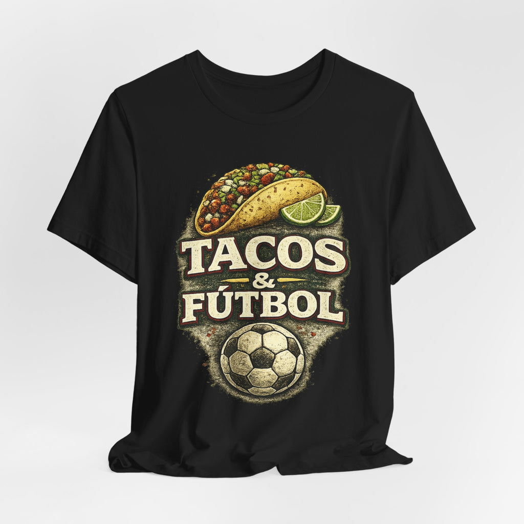 T-Shirt — Tacos & Fútbol Graphic Tee — Soccer Fan Mexican Food Mashup