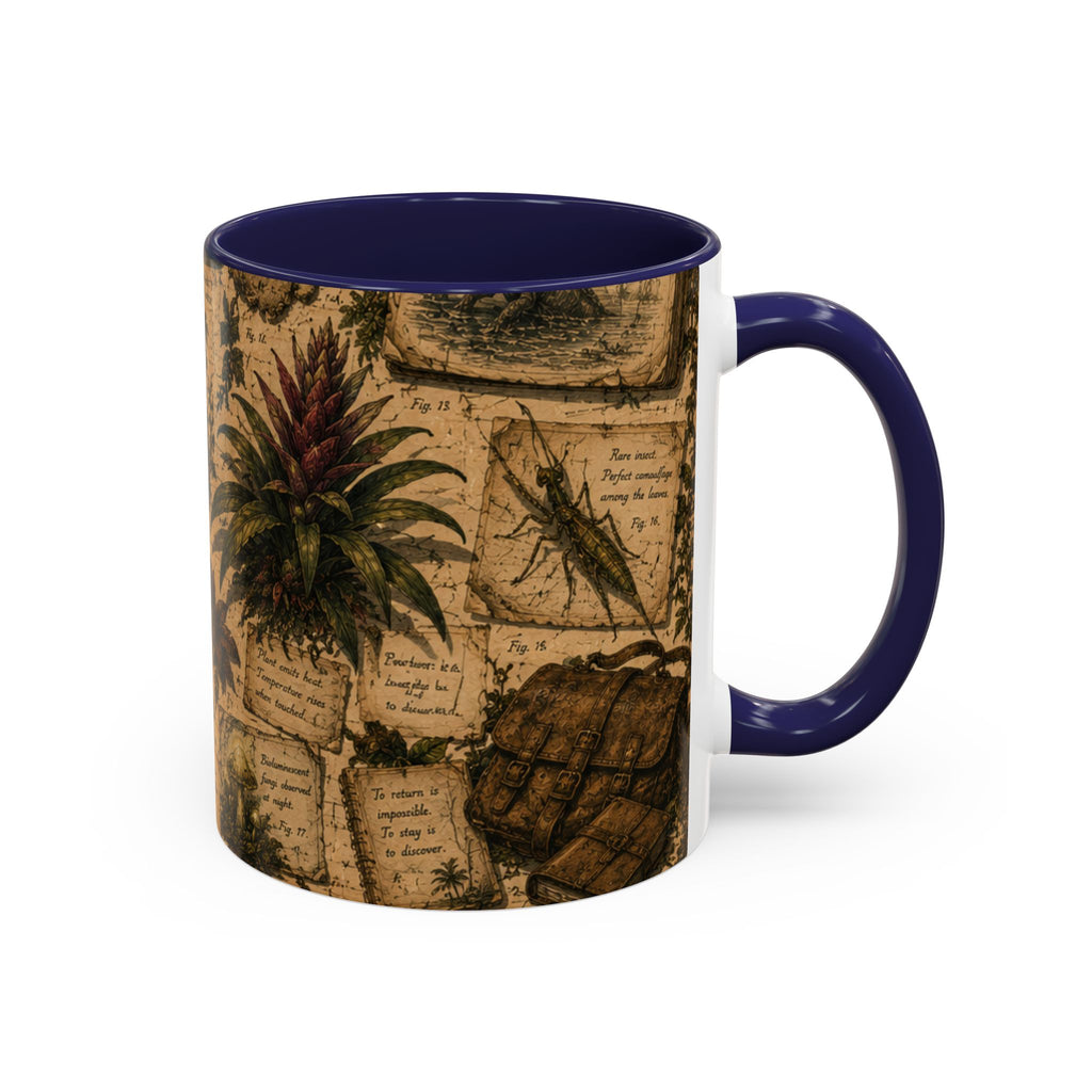 Vintage Natural History Coffee Mug — Botanical & Fossil Illustration Accent Mug