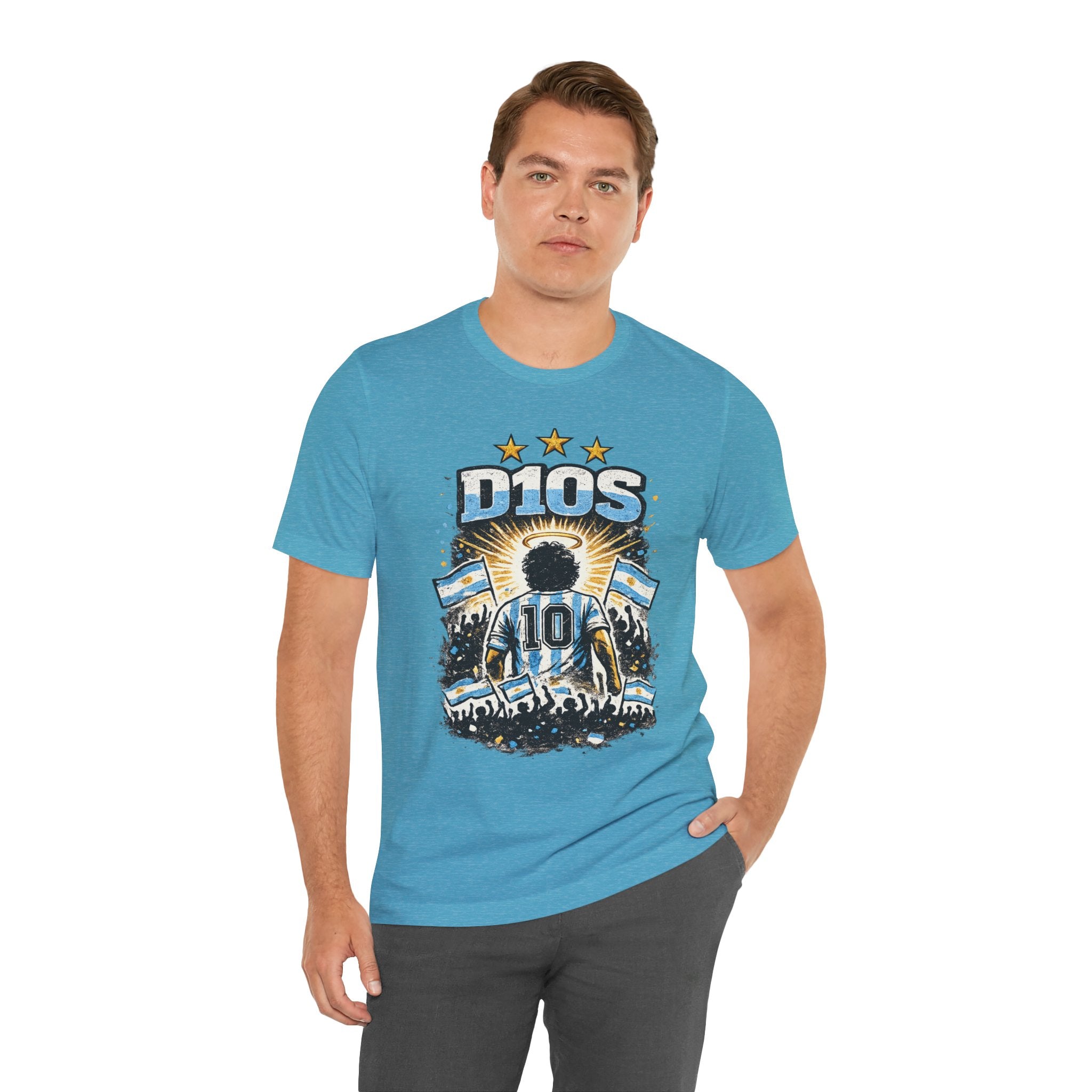 Dios 10 Argentina Soccer Tee — Maradona Tribute Football Shirt