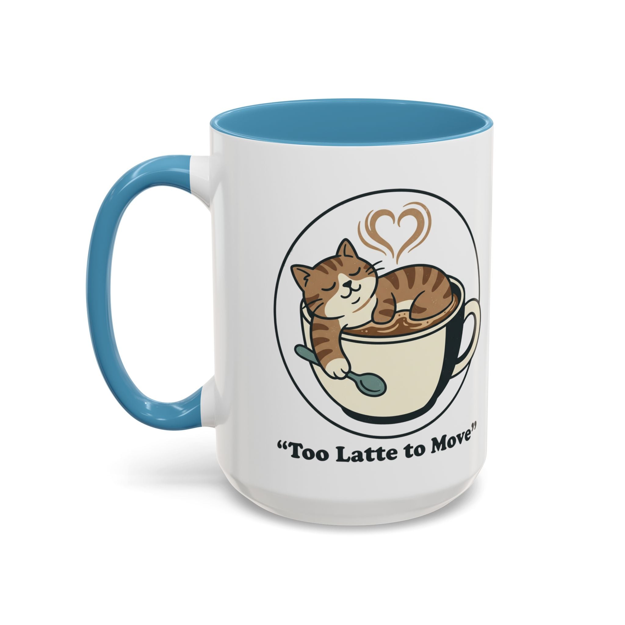 Latte Cat Coffee Mug – "Don't Wake Me, I'll Move" Cute Cat Latte Art Ceramic Accent Mug