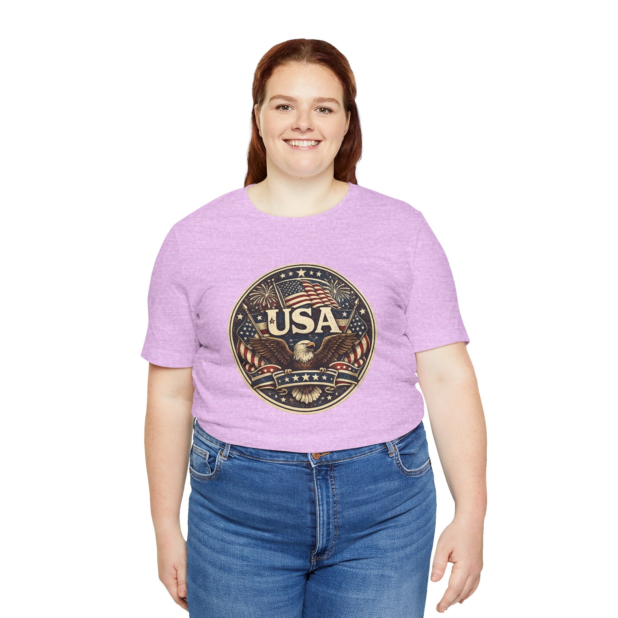 USA Eagle Vintage Patriotic T-Shirt — American Flag Graphic Tee