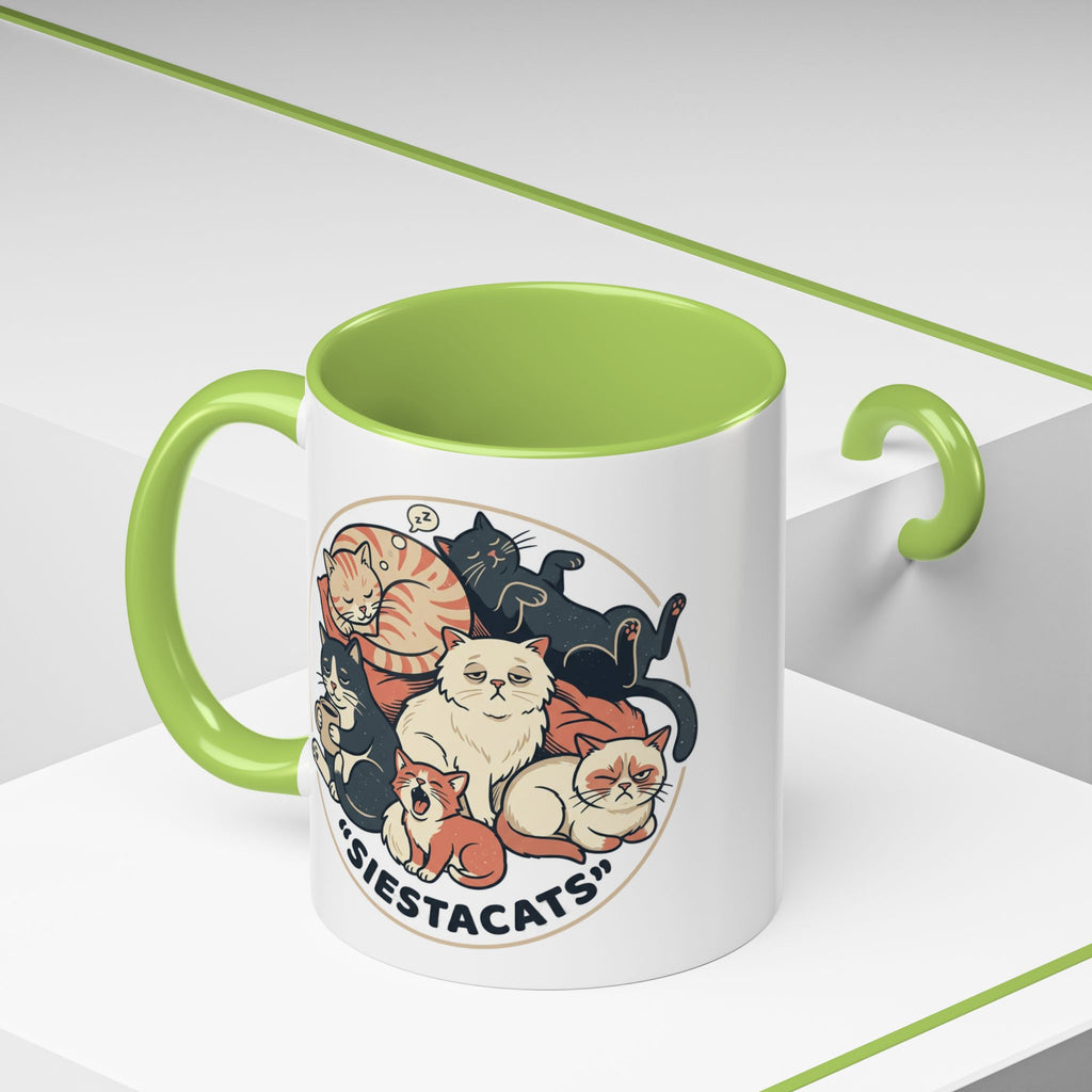 Cat Jester Accent Coffee Mug – Whimsical Vintage Cat Illustration (11/15oz)