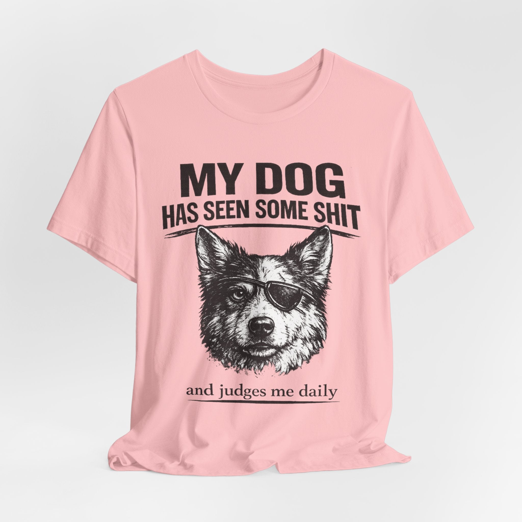 Australian Shepherd Funny Dog T-Shirt — "My Dog Has Seen Some Shit and Judges Me Daily" Graphic Tee