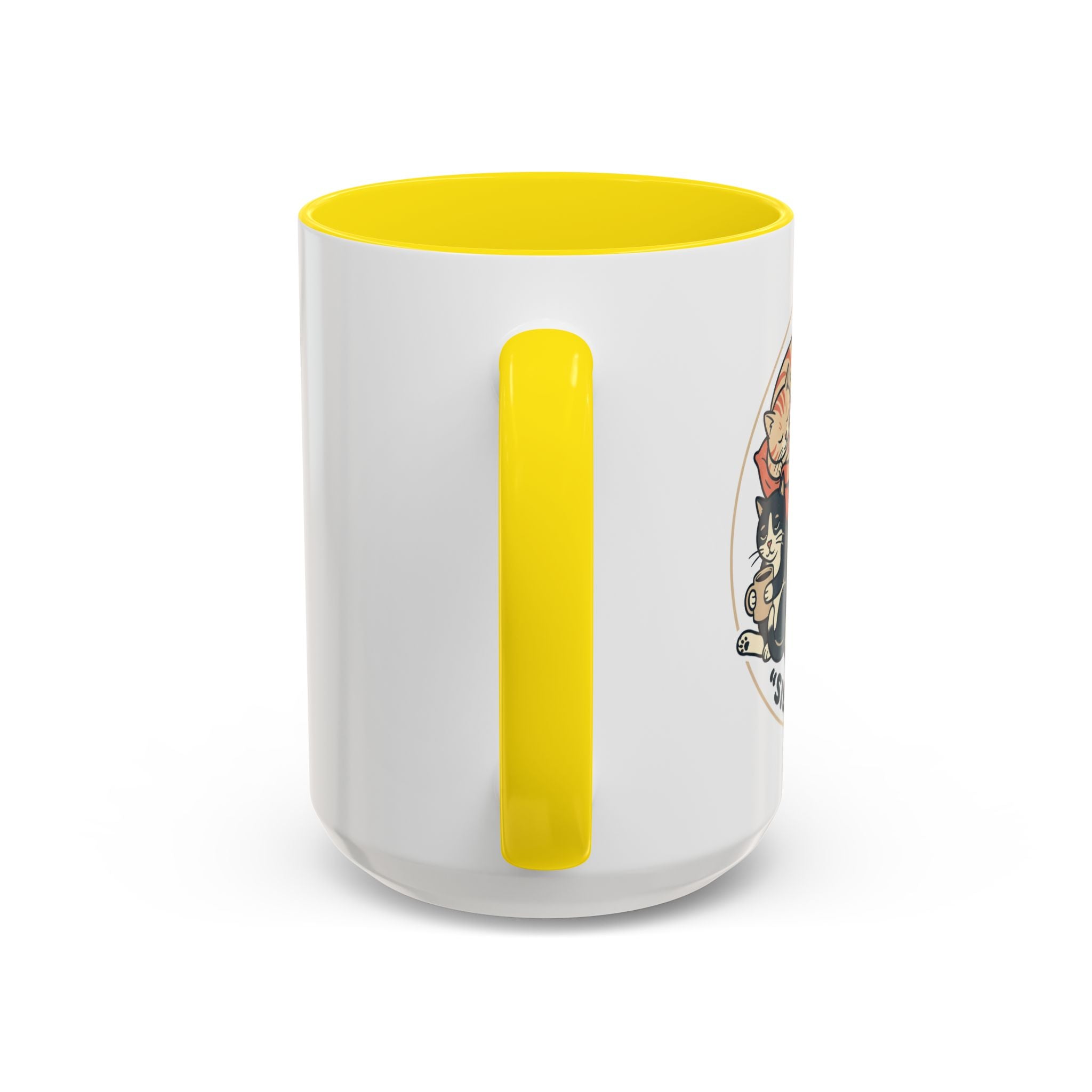 Cat Jester Accent Coffee Mug – Whimsical Vintage Cat Illustration (11/15oz)