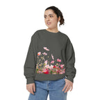 Floral Meadow Sweatshirt — Pink Cosmos Garden Crewneck
