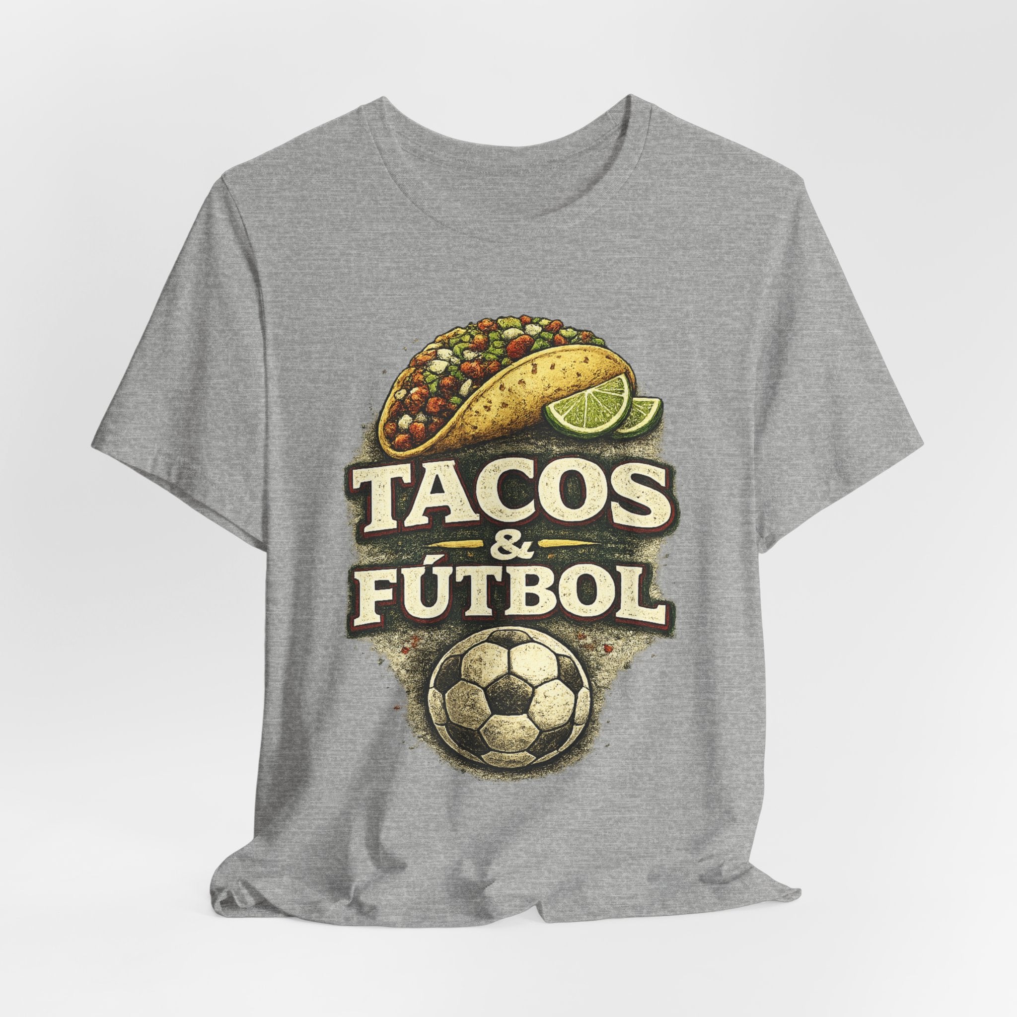 T-Shirt — Tacos & Fútbol Graphic Tee — Soccer Fan Mexican Food Mashup