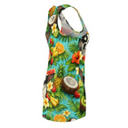 Tropical Chihuahua Racerback Dress — Fruit & Floral All-Over Print