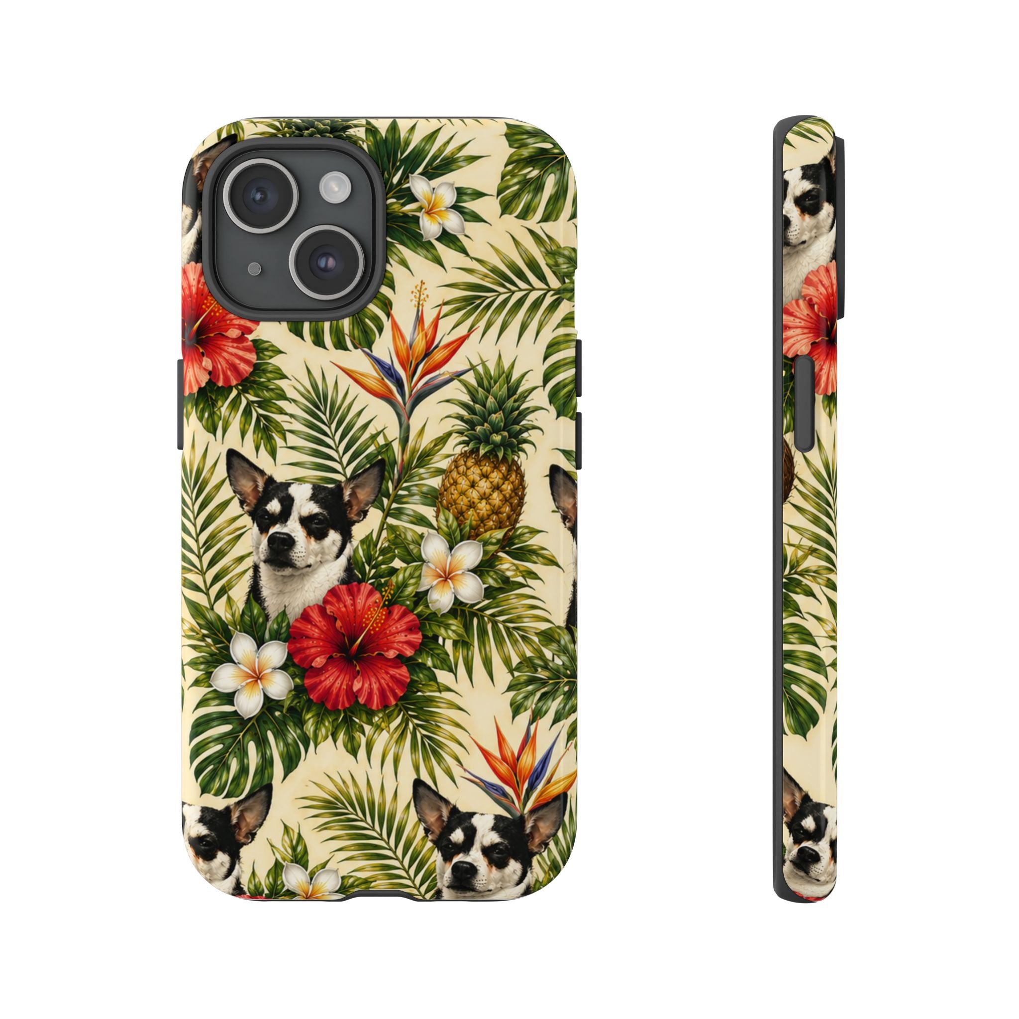 Tropical chihuahua Phone Case — Floral Pineapple Protective Tough Case
