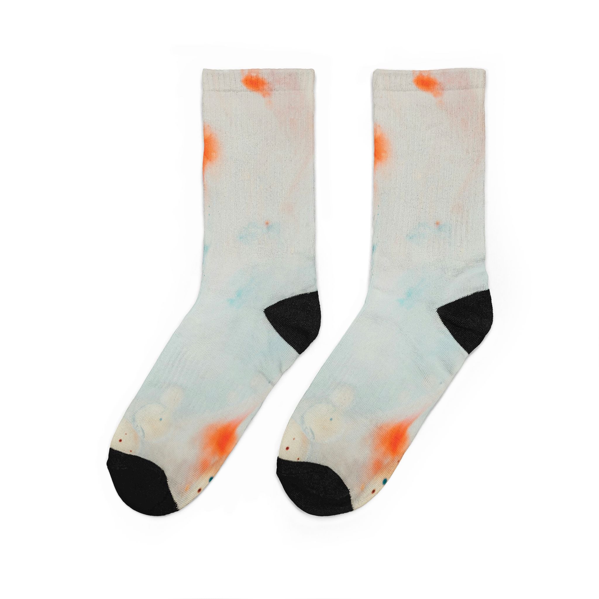 Abstract Watercolor Crew Socks — Soft Padded Tie-Dye Design