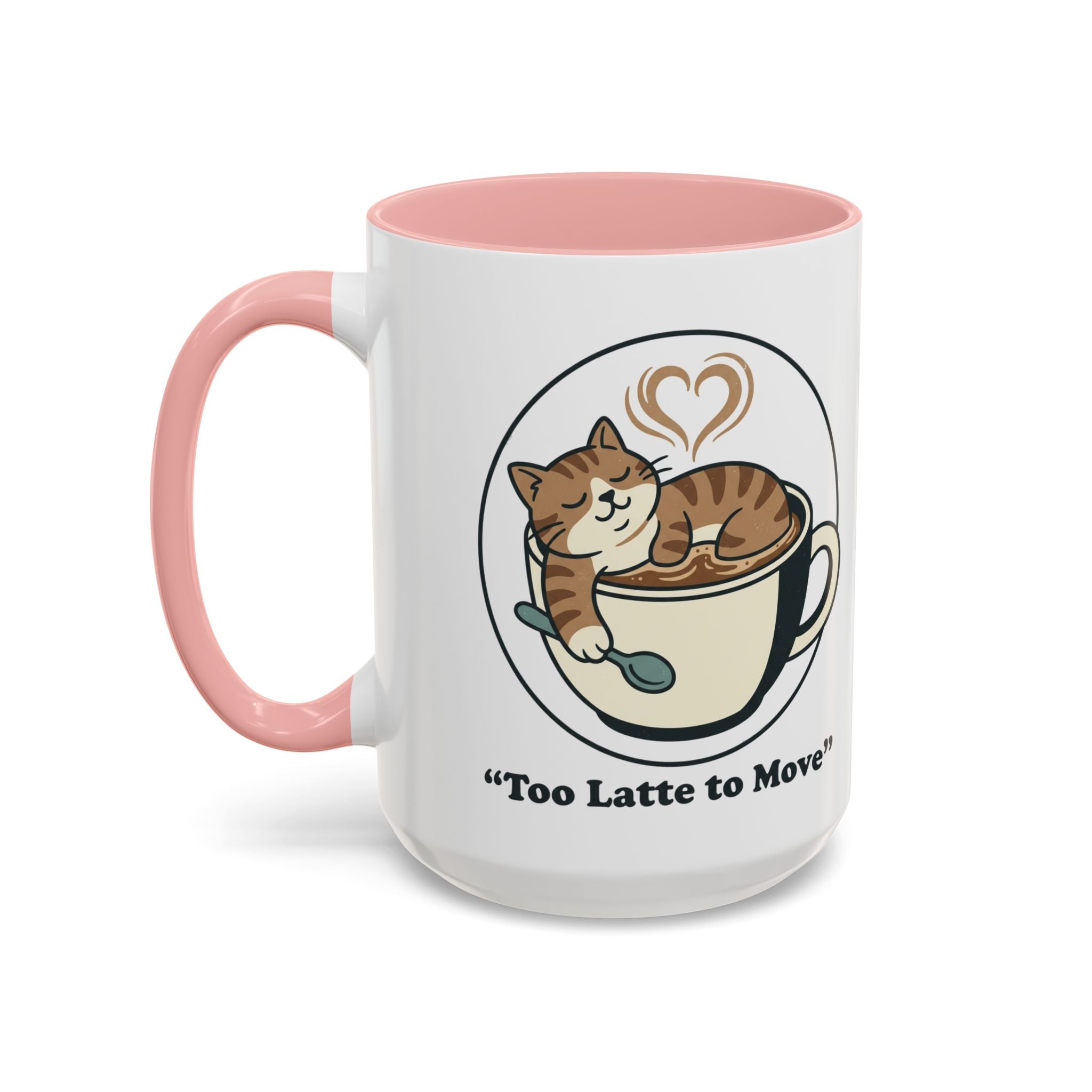 Latte Cat Coffee Mug – "Don't Wake Me, I'll Move" Cute Cat Latte Art Ceramic Accent Mug