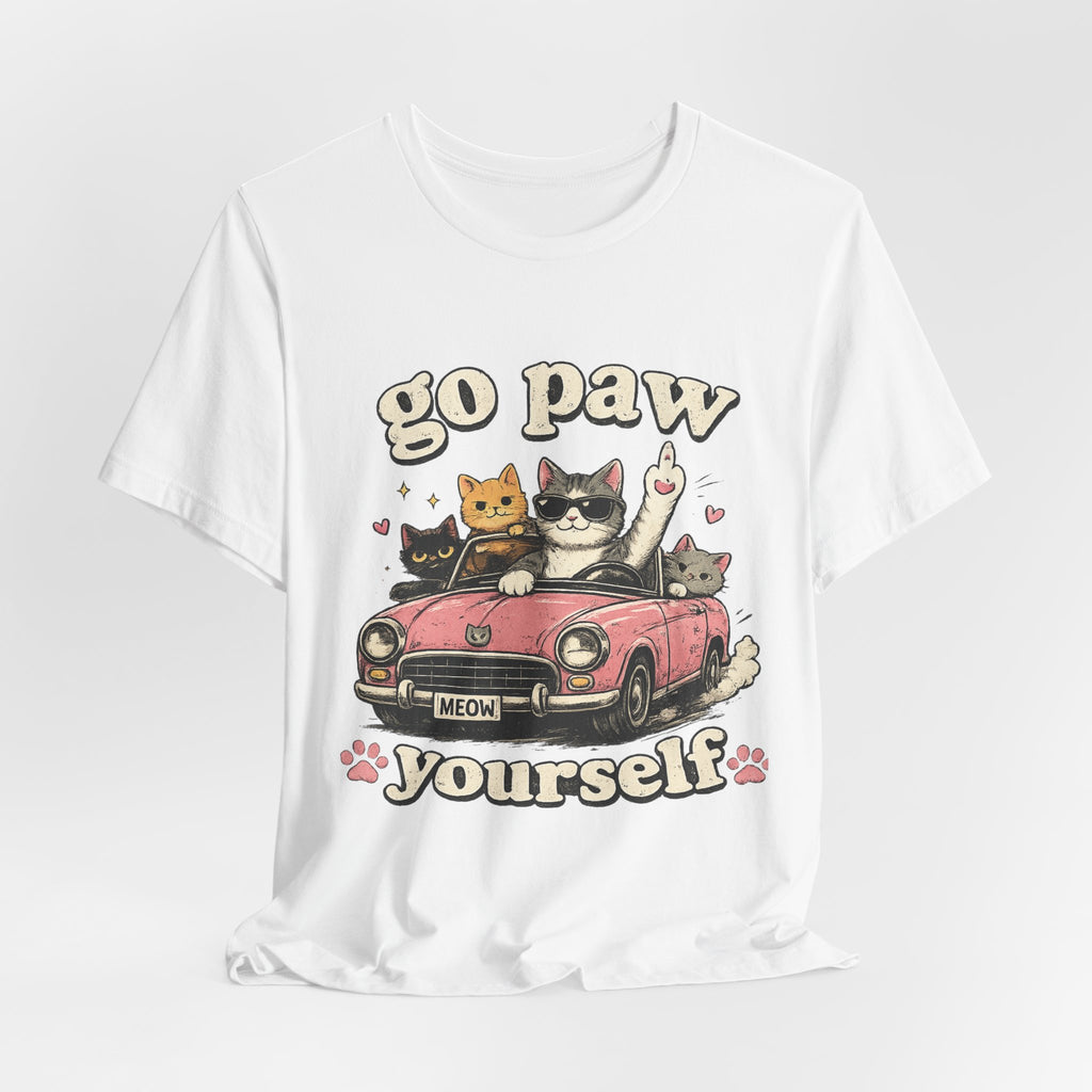 Go Paw Yourself Cat Tee – Cute Retro Cats in Convertible T‑Shirt